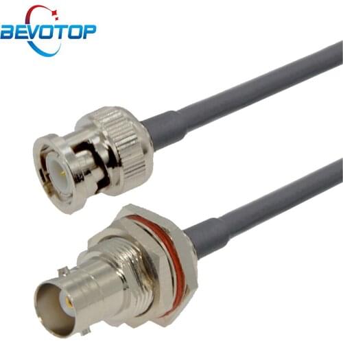RG58 Cable BNC Male to BNC Female Waterproof Bulkhead RF Coaxial 50 Ohm Pigtail CCTV Camera EXtension Cord Jumper 15Cm-30M