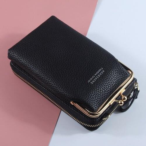 Wallets Women Pu Leather Coin Purses Letter Shoulder Bag Mobile Phone Bag Female Solid Color Card Holder Handbag Pockets