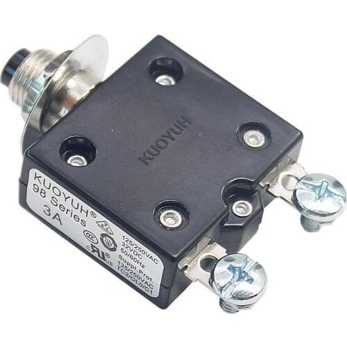 KUOYUH 98 3A Circuit breakers push button switch of Micro Thermal Protector with Screw PIN