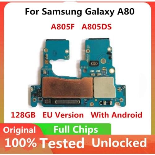 Official Version for Samsung Galaxy A80 A805F A805DS 128GB Motherboard Original Unlocked Full Chips Android System 1 SIM 2 SIM