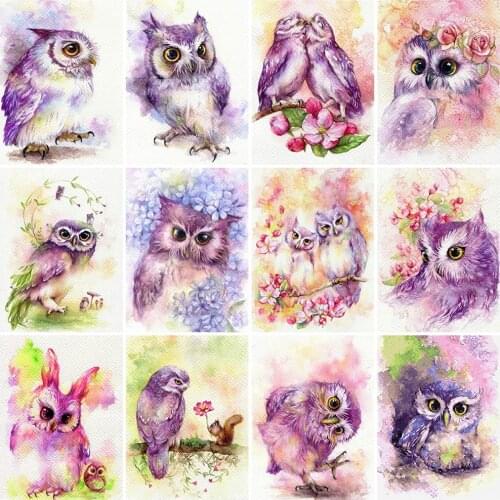 MomoArt 5D DIY Diamond Painting Owl Full Square Diamond Embroidery Animal Rhinestone Art Home Decoration