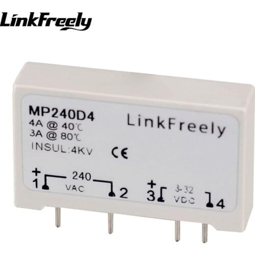 MP240D4 10pcs SPST PCB Solid State Relay 4 Pin DC AC PLC SSR 24V-280VAC Out In 3V 3.3V 5V 12V 24VDC Voltage Relay Switch Module