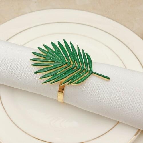 6pcs/lot New Napkin Ring Sunflower Leaf Napkin Circle Plant Leaf Napkin Buckle Meal Party Desktop Decoration