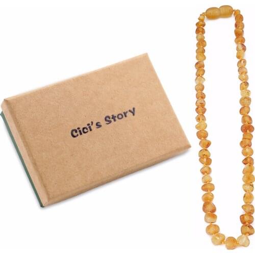Baltic Amber Teething Necklace/Bracelet for Baby(Lemon Raw) - 3 Sizes - Lab Tested