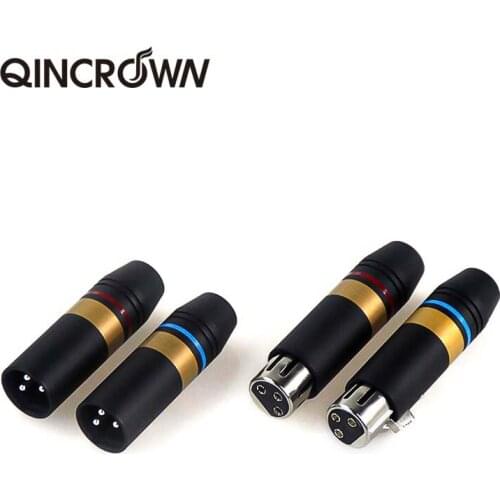 Piano crown pure gold plated card skull three core Canon male and female plug XLR balanced microphone audio cable connector term