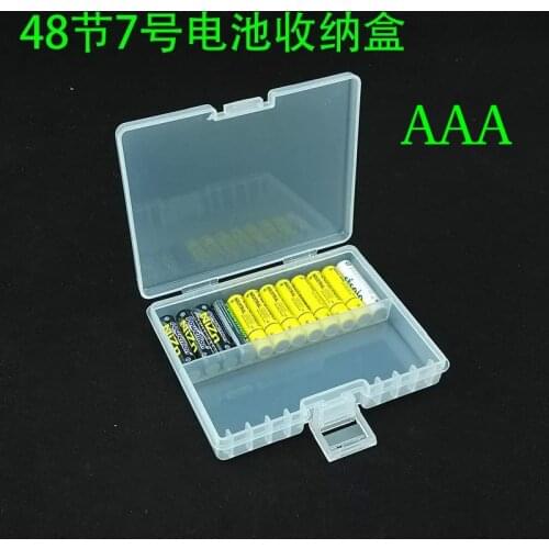 Super volume Transparent Plastic Battery Storage Box for placed 48pcs AAA Battery Holder Container coverd finish kit box