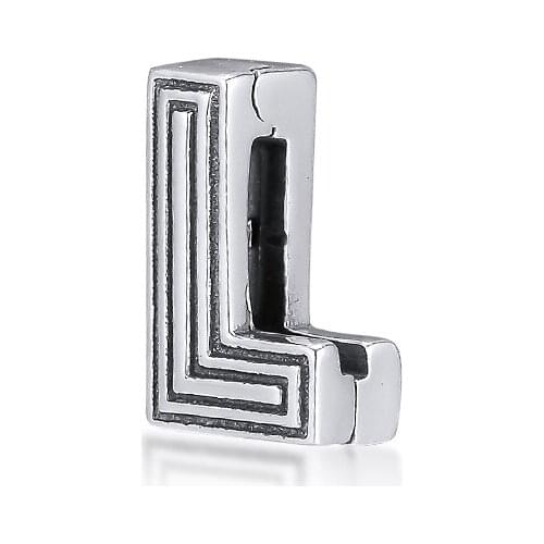 Fits for Pandora Charms Bracelets Letter L Clip Beads 100% 925 Sterling Silver Jewelry Free Shipping