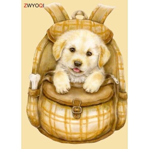 Full Square Diamond embroidery Dog bone backpack Full Round Diamond painting Cross stitch Dog bone backpack DIY3D Diamond mosaic