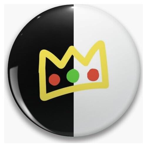 Ranboo Crown Half Long Version Soft Button Pin Lover Jewelry Gift Cute Metal Collar Lapel Pin Cartoon Badge Creative Fashion