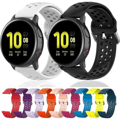 20mm 22mm Silicone Strap Band For Samsung Galaxy Watch 3 Active Gear S3 Frontier Classic Huawei GT 2 2E GT2 GT2E Sports Bracelet