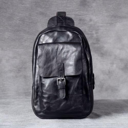 Genuine Leather Men Bag Casual Business Man Shoulder Crossbody Bags Cowhide Large Capacity Top Layer Leather Travel Message Bag