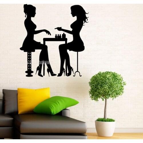 Manicure Salon Wall Decal Vinyl Stickers Girl Hands Nails Interior Home Design Art Murals Spa Beauty Salon Decor Poster LL319