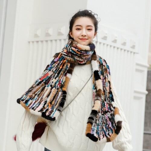 Top Quality Best Sell 2019 Winter New Arrival SJ008 Luxury Girls Real Mink Fur Scarf