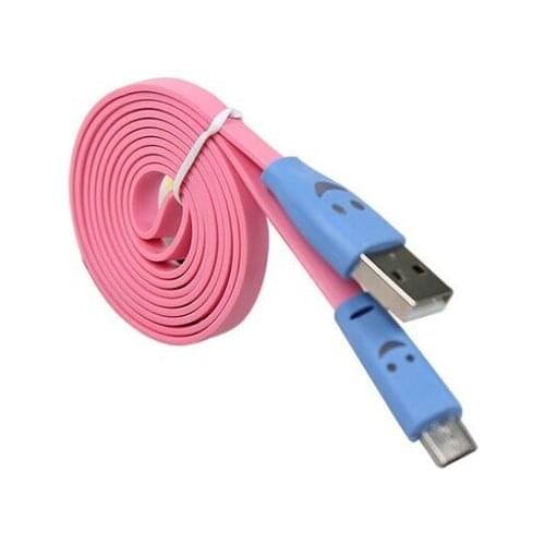 Xiaomi with Smile Face V8 Noodle Data Line Applicable to USB Data Line Charging Multicolor