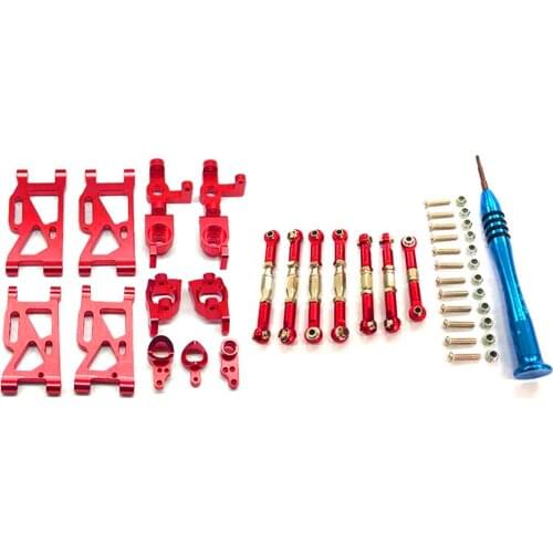 1 set Metal Steering Swing Arm Base C Rear Hub Seat Servo Pull Rod for WLtoys 1:14 RC Car 144001