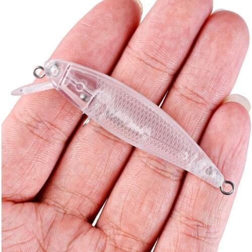 1pc 3.3g 6.5cm Blank Lures Unpainted Crankbait Minnow Swim Bait Fishing Lure Vivid Attractive Plastic Portable Rig Hook Swimbait