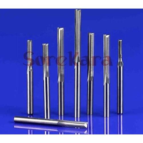 3.175*25mm Two Straight Flutes Milling Cutter CNC Carving Cutting Bits End Mill Cutters Tools For Carving Wood