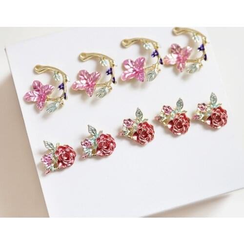 30pcs/lot fashion flowers shape 3D floating locket alloy charms diy jewelry earring/keychain pendants accessory