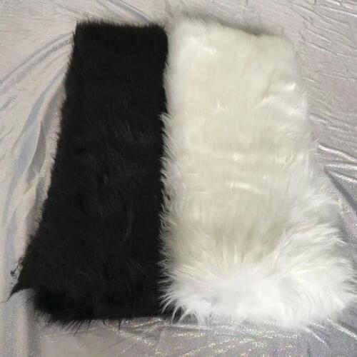 4cm white black long plush fake fur fabric for photo background cloth mat animal props DIY fabric 160x50cm
