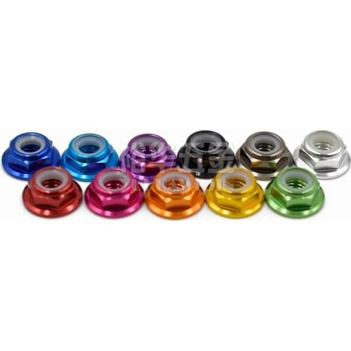 5pcs M2 M3 M4 M5 M6 M8 aluminum alloy flange nut model airplane accessories nylon lock screws nuts color