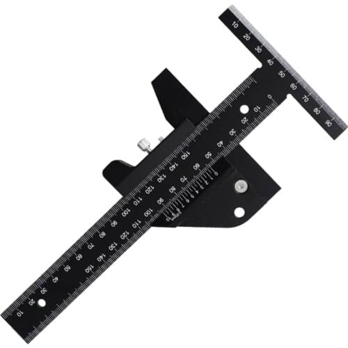 Aluminum Alloy Scale Metric Measure Scribing Ruler T Shape Woodworking Carpentry Marking Tool Line Drawing Ruler