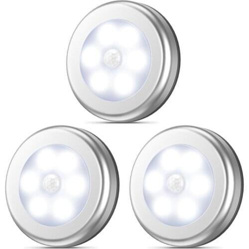 Motion Sensor Night Light Wireless Round Led Light Closet Stair Lamp Magnet Safe Hallway Bathroom Bedroom Kitchen Cabinet Lights