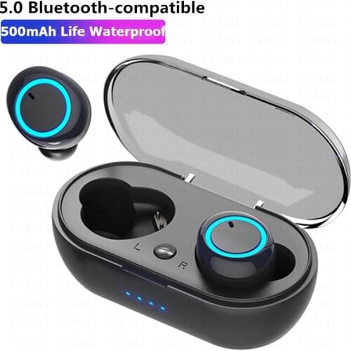 TWS Wireless Bluetooth Earphone Touch control 9D Stereo Headset with mic Sport Earphones Waterproof Earbuds LED display