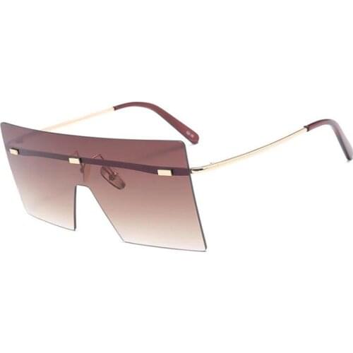 One Piece Oversize Sunglasses Women Square Style Big Lens Sun Glasses Mens Glasses Oculos Goggles Shades 18076DF