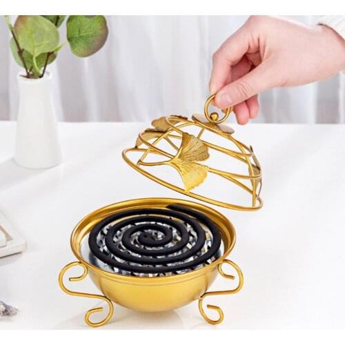 Mosquito Coil Holder Exquisite Nordic Style Anti-fly Ash Incense Burner with Lid Home decoracion para el hogar