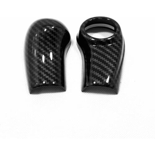 For Honda HRV HR-V Vezel 2014 to 2018 2019 2020 ABS Chrome Carbon Fiber Gear Shift Knob Cover