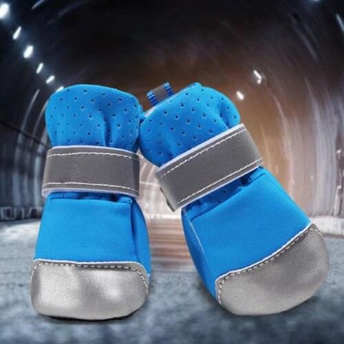 Breathable Waterproof Dog Cat Shoes Summer Soft Bottom Puppy Socks Reflective Anti-Slip Rain Snow Pet Boots Paw Protecters
