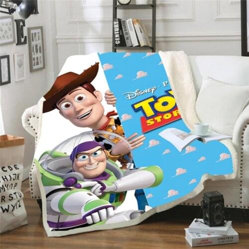 Toy Story Fleece Blanket Sherif Woody Buzz Lightyear Baby Plush Blanket Throw Sofa Bed Cover Bedding for Boys Children Gifts