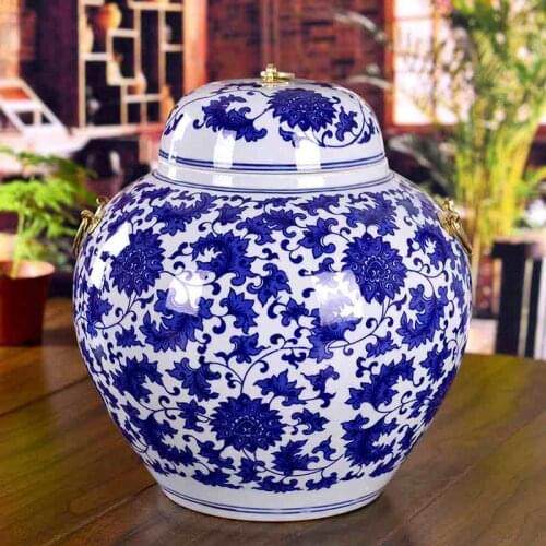 Jingdezhen Chinese jar Antique Ceramic Blue and White Ginger Jars ceramic temple jars