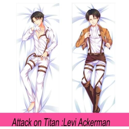 Japanese Anime Levi Ackerman Long Pillowcases Cosplay Cushion Pillow Case Cover Hugging Body Peach Skin case Attack on Titan