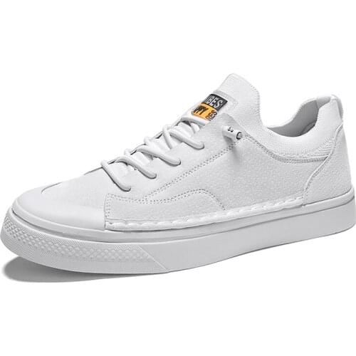 Summer Shoes Men White Luxury Men Shoes Leather Fashion Luxury Slip on Shoes Men 2020 KoreanVersion Breathable Walking Sneakers