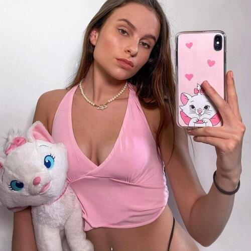 Women Bandage Halter Lace-up Tank Cami Female Deep V-neck Vest V-neck Sleeveless Crop Top Backless Sexy Women Clothing