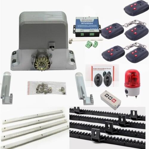 Heady duty 1800kg electric sliding gate motor/6m gear racks/ photocell/ GSM gate opener/keypad /push button/5 remote control