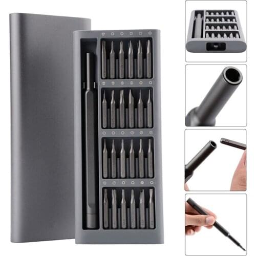 24Pcs Multi-Tool Magnetic Screwdriver Set Repair Kit with Alloy Case Tools Bits for Screwdriver Set набор бит для шуповерта