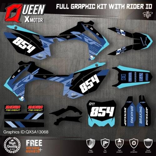 QUEEN X MOTOR Custom Team Graphics Backgrounds Decals Stickers Kit For HONDA 2014-2017 CRF250R 2013-2016 CRF450R 068