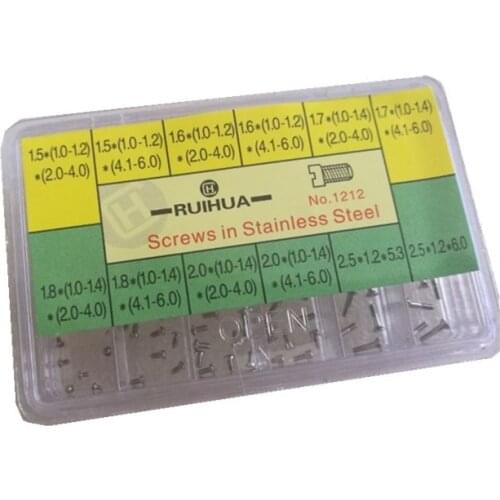Professional 12 Sizes Watch Slotted and H Type Screws Assorted Watch Back Cover Screws Repair Tool Part for Watchmaker