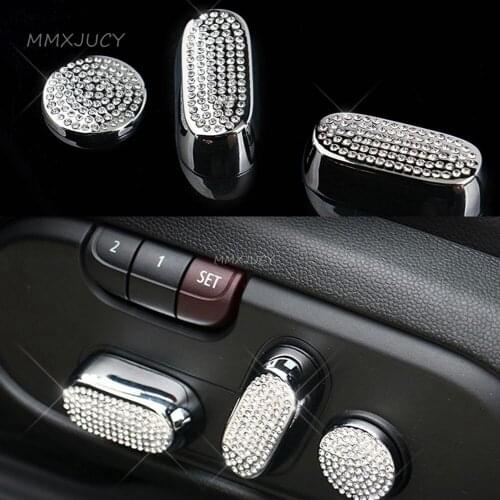 Interior Seat Adjuster Button Alloy Rhinestone Decal Cover Sticker for Mini Cooper Countryman F60