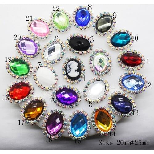 New 2017 preferential 10pcs/pack wholesale Oval 20*26mm Plating Buttons DIY hair accessory Wedding Initiation Ribbon Decoration