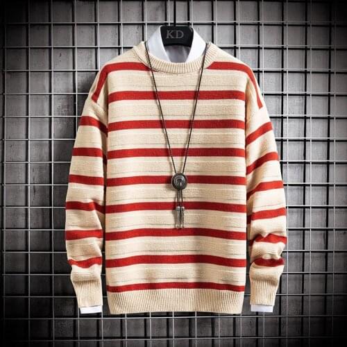 2020 New Autumn Winter Fashion Brand Clothing Soft Warm Mens Sweaters Breathable Slim Fit Men Pullover Knitted Striped Sweater