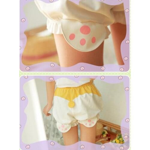 New Kawaii Women Lolita Girl Corgi Hip Harajuku Cute Dog Pumpkin Bud Bubble Bloomers Under Short Cosplay
