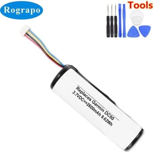 New Battery For Garmin DC50 Alpha100,Garmin T5, TT10, TT15 Accumulator 3.7V 2600mAh Full Replacement Batterie 4-wire Plug+tools