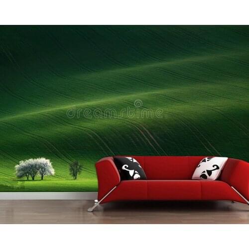 Papel de parede a green hill lanscape 3d wallpaper ,living room TV sofa wall kitchen bedroom restaurant cafe bar office mural
