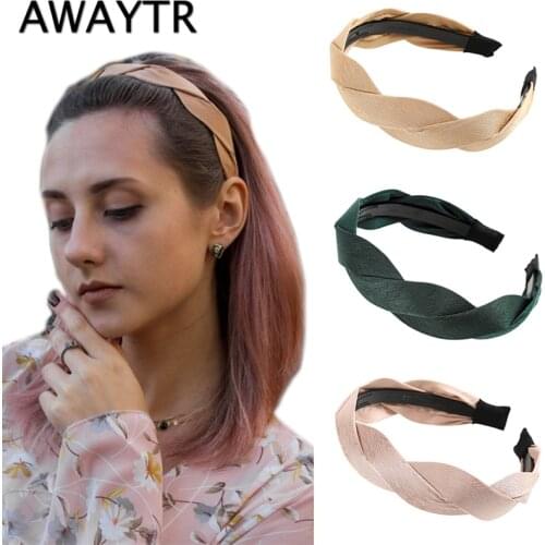 AWAYTR Korea Weaving Shape Headband Fashion Winding Cross Hairbands Bezel for Women Hair Hoop Hair Accessories Simple Headwear