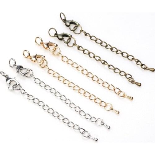 OlingArt 75MM 9PCS/Lot Peach Heart Rhodium Plated/Gold DIY Necklace Bracelet Crimp Ends Extended Chains Tails Clasp Making