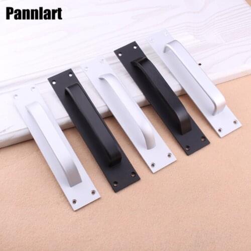 Pannlart 1 Pc Modern Oxidation Matte Door Handles Aluminium Alloy Balcony Bedroom Kitchen Door Pulls Furniture Handle Hardware