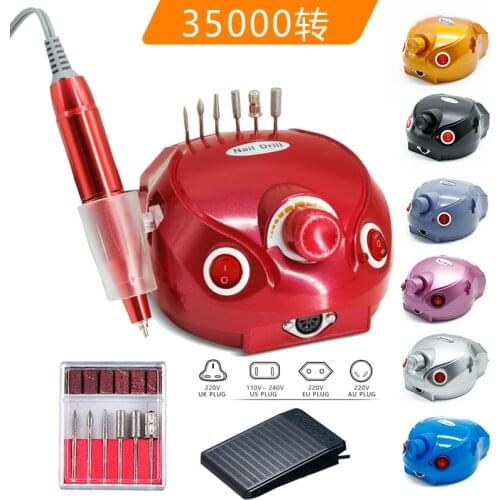 Professional Electric Nail Lathe 35000RPM 45W LED Display Manicure Machin With Replacement Nail Drill Nail Drill Equipment Tools